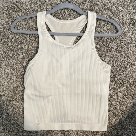 Tops - Lululemon Cropped Ebb to Street Tank. Size: 8. Color: White